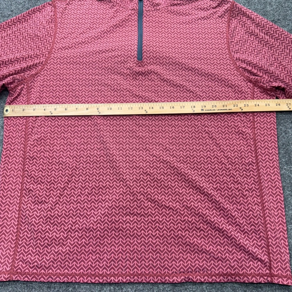 Greyson Mens XXL Red Pink Geometric Chevron 1/4 Zip Golf Pullover Long Sleeve - Picture 5 of 9